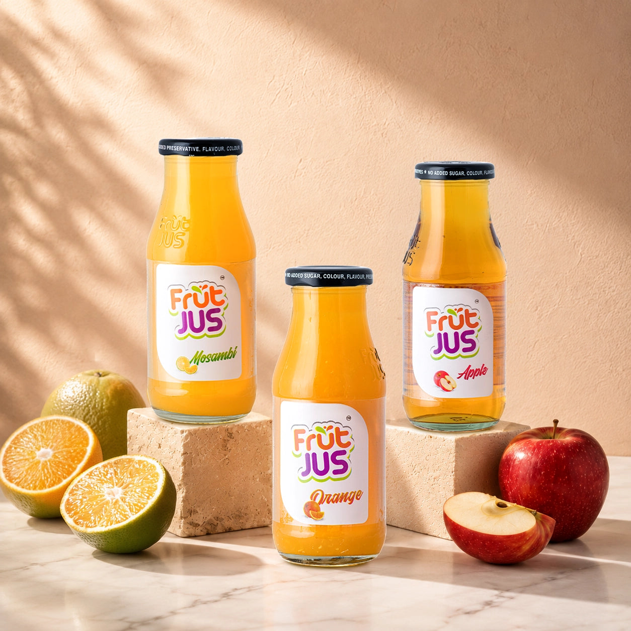 Frut Jus Citrus Bliss Combo pack of 6 - Mosambi, Orange & Apple real fruit juice