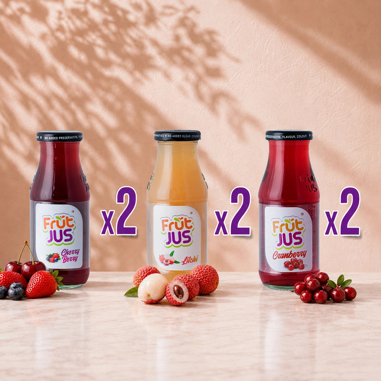 Berry Burst Combo by Frut Jus - back label with ingredients and nutrition information