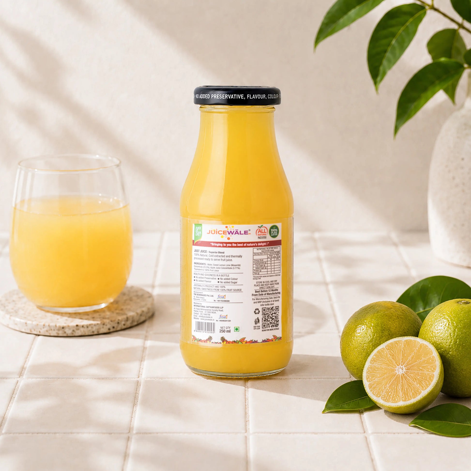Frut Jus Mosambi juice bottle label close-up